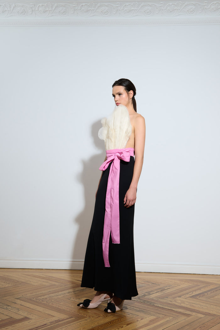 The 2nd Skin Co. Vestido Largo Con Top Drapeado