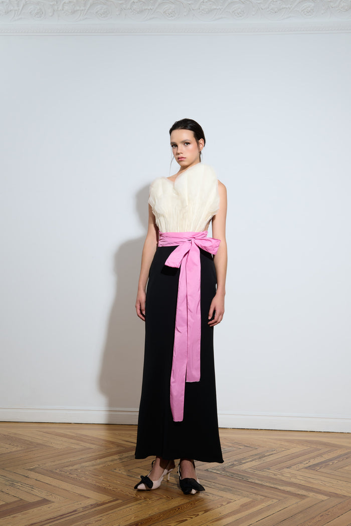 the 2nd skin co. Vestido largo con top drapeado