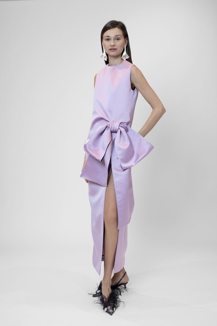 The 2nd Skin Co. Vestido Midi Sin Mangas Con Lazo