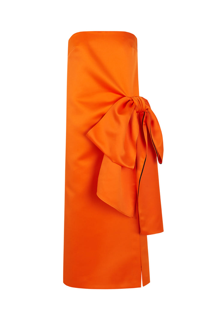 the 2nd skin co. Vestido midi sin tirantes con lazo