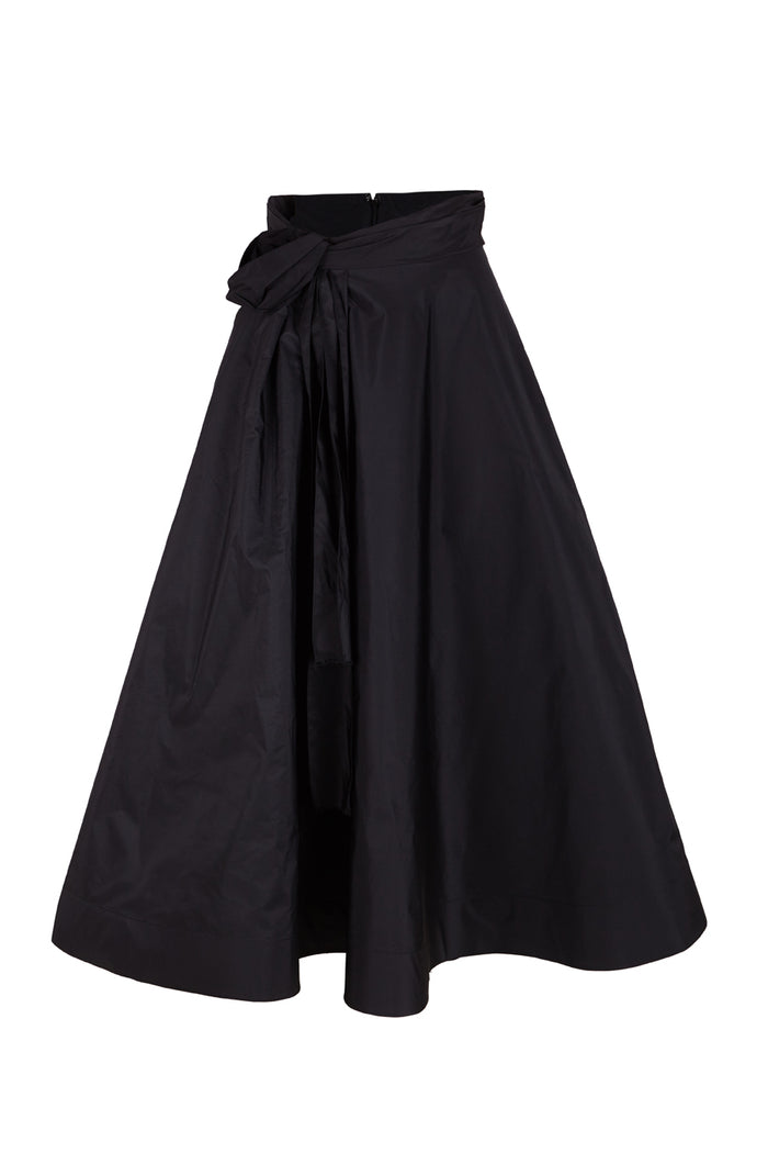 The 2nd Skin Co. Top De Lino Con Lentejuelas Y Falda Midi De Tafetán