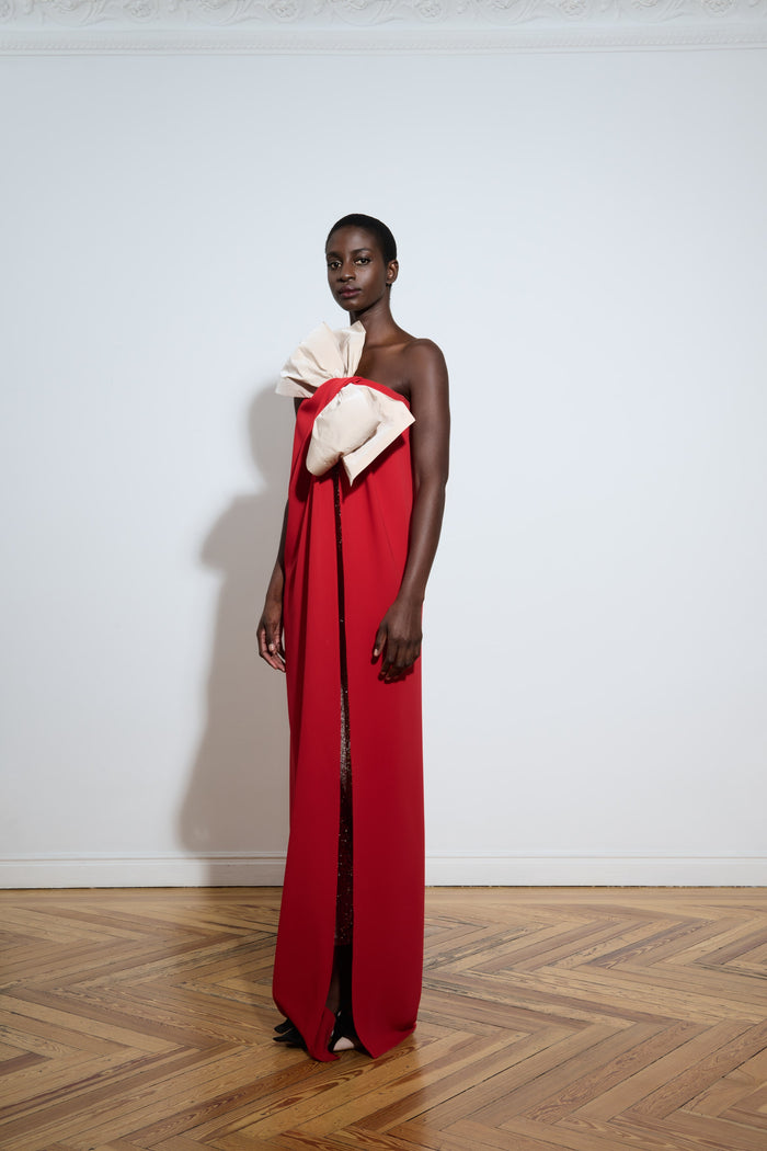 The 2nd Skin Co. Top Efecto Vestido Con Maxi Lazo En La Parte Superior