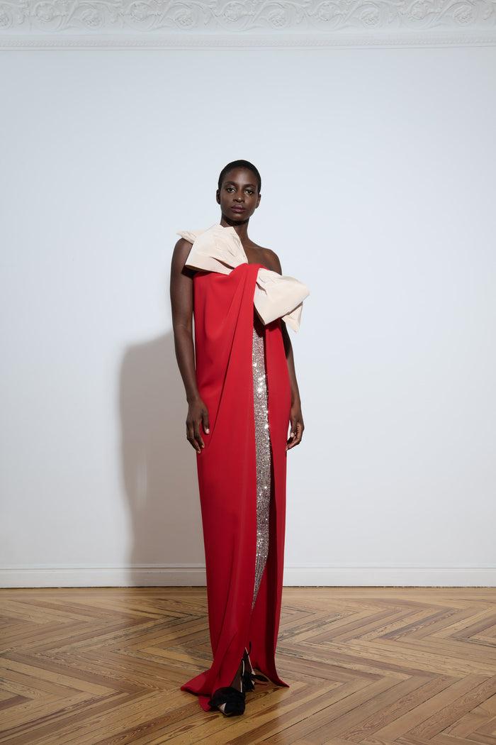 the 2nd skin co. Top efecto vestido con maxi lazo en la parte superior