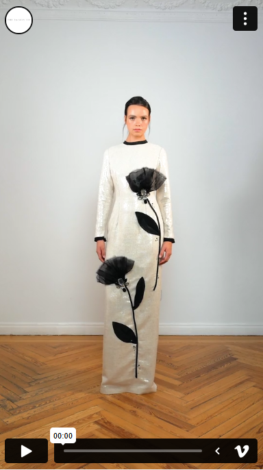 The 2nd Skin Co. Vestido De Manga Larga Con Aplicaciones Florales