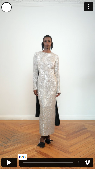 The 2nd Skin Co. Vestido Largo De Lentejuelas Con Lazos