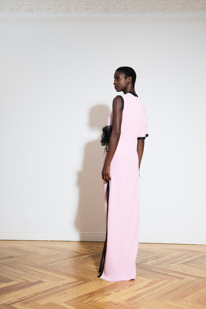 The 2nd Skin Co. Vestido Largo Floral Con Mangas Asimétricas