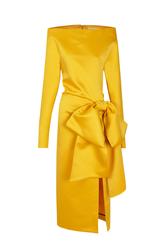 the 2nd skin co. Vestido midi con hombros descubiertos y lazo