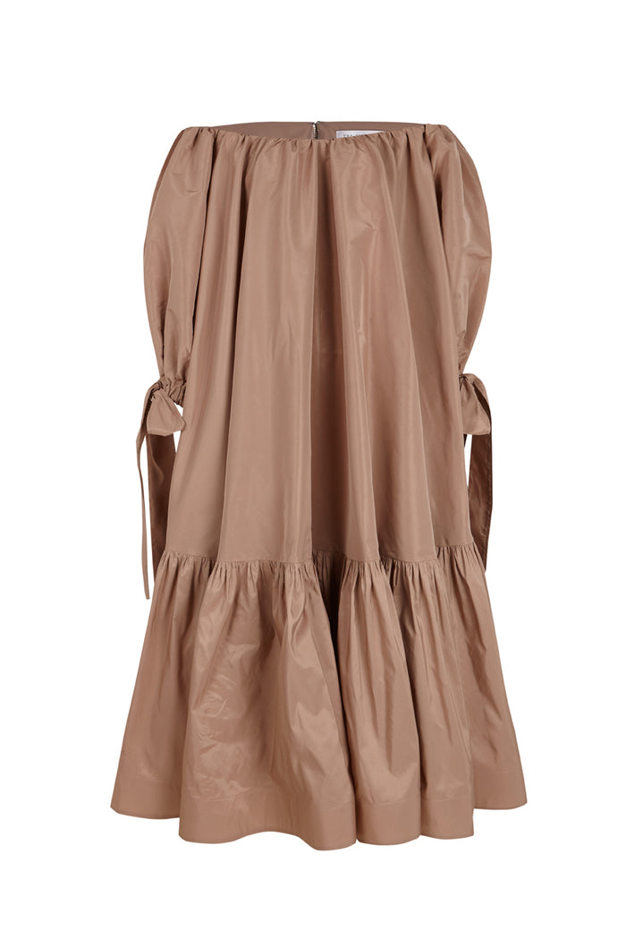 The 2nd Skin Co. Vestido Midi De Escote Barco Y Mangas Abullonadas