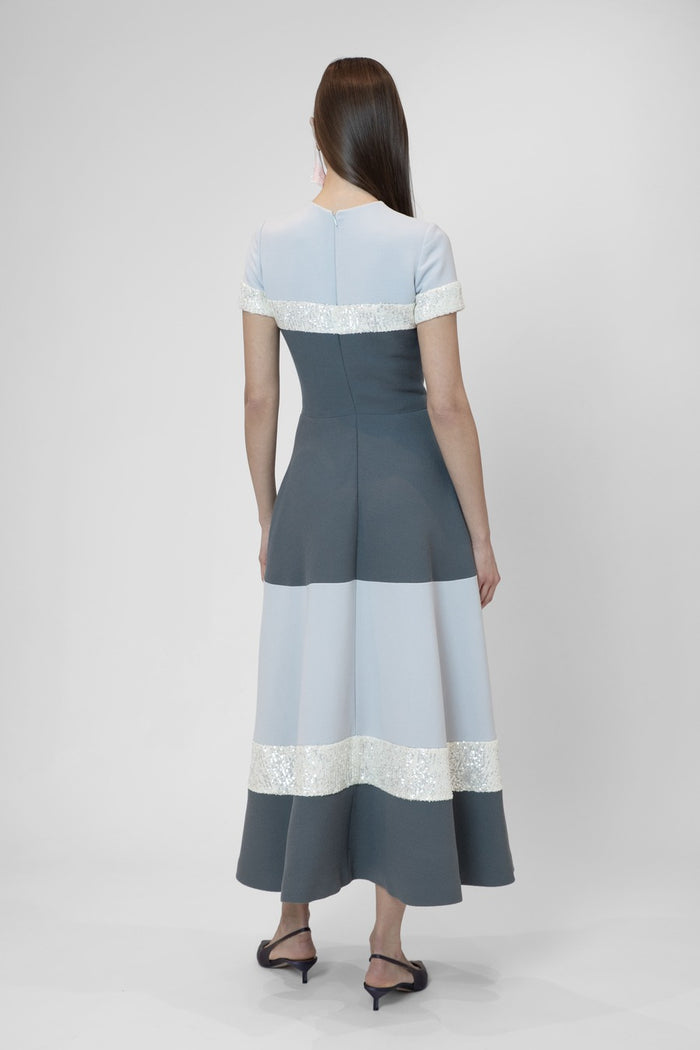 The 2nd Skin Co. Vestido Midi De Manga Corta Con Lentejuelas