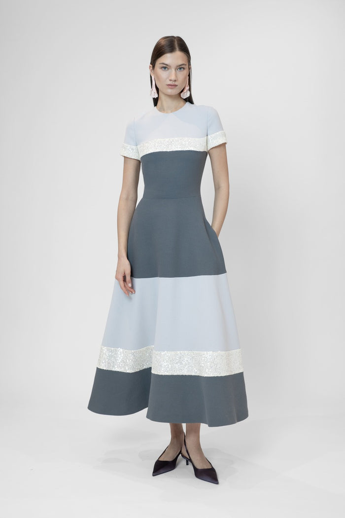 the 2nd skin co. Vestido midi de manga corta con lentejuelas