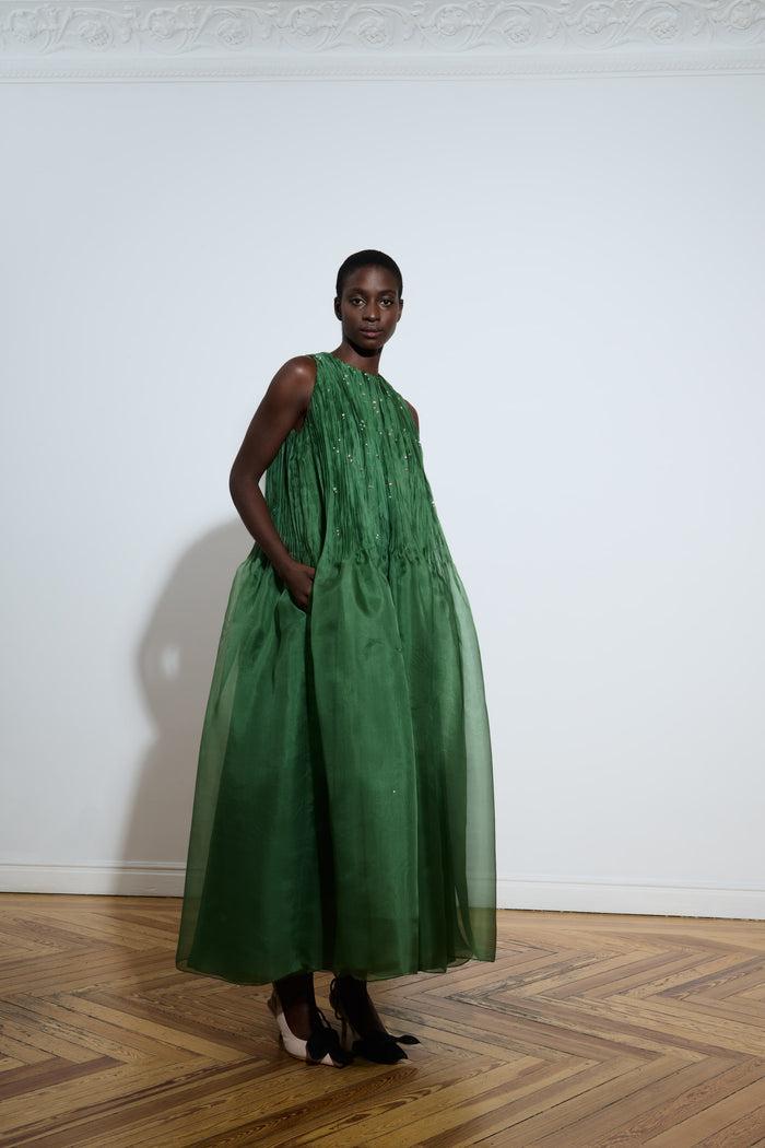 The 2nd Skin Co. Vestido Midi De Organza Con Cristales