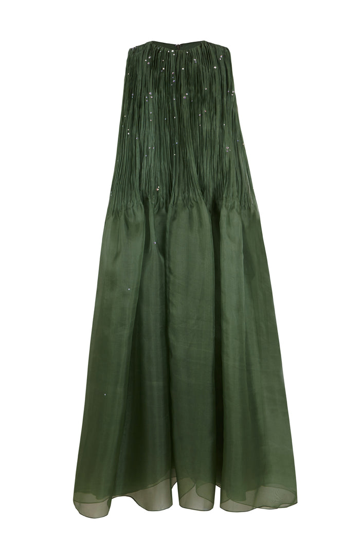 The 2nd Skin Co. Vestido Midi De Organza Con Cristales