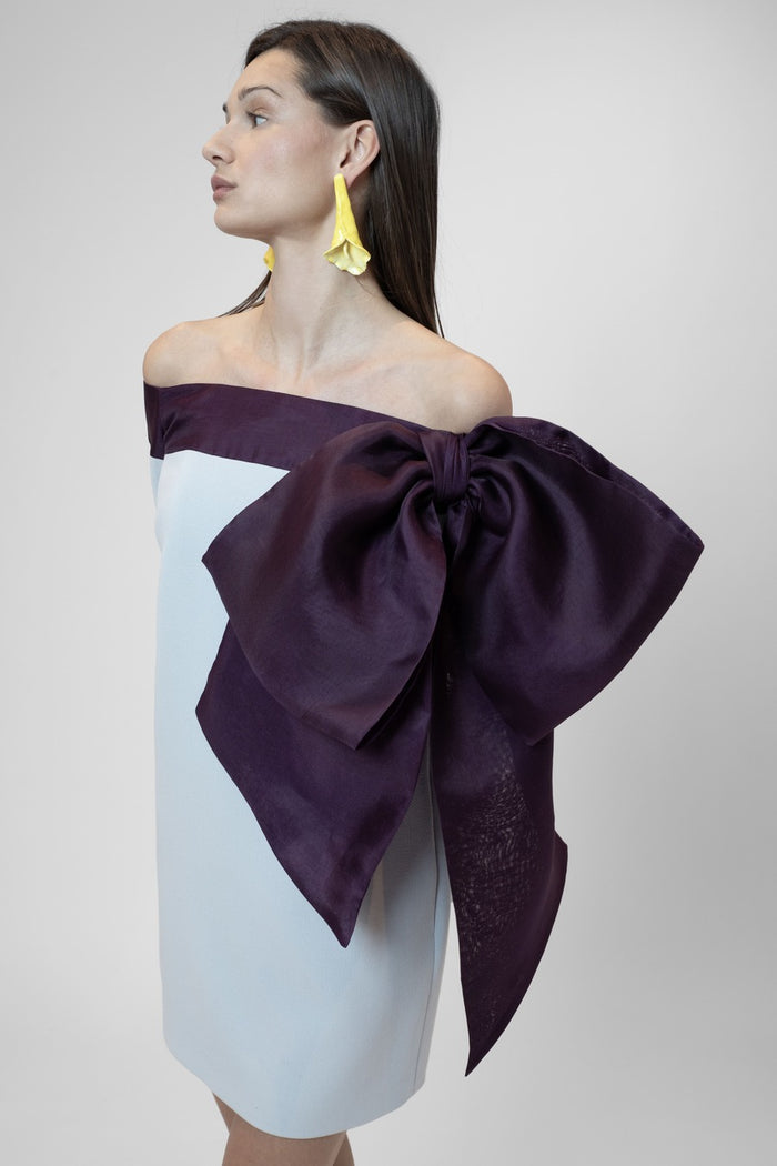 The 2nd Skin Co. Vestido Mini Strapless Con Mangas Y Detalle De Lazo