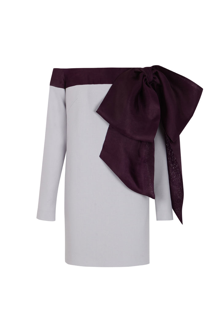 The 2nd Skin Co. Vestido Mini Strapless Con Mangas Y Detalle De Lazo