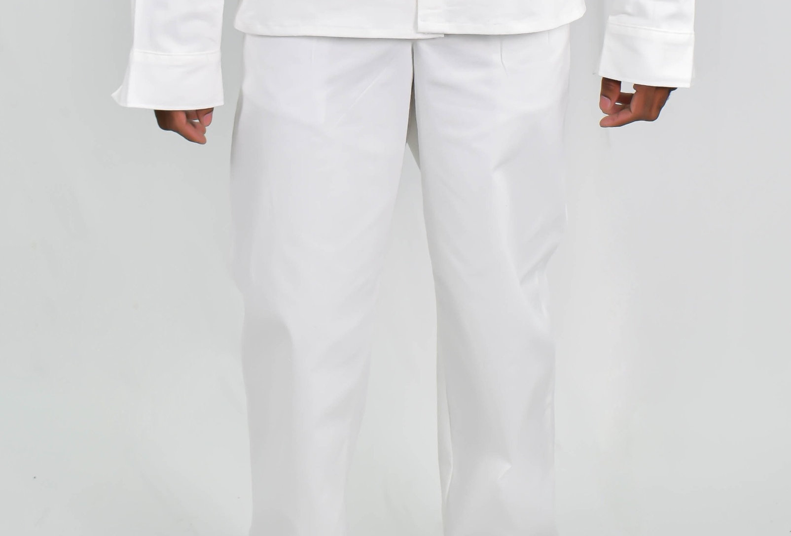 The New Black PANTS MEZCLILLA BLANCO PLISES CINTURA TRASLAPADA