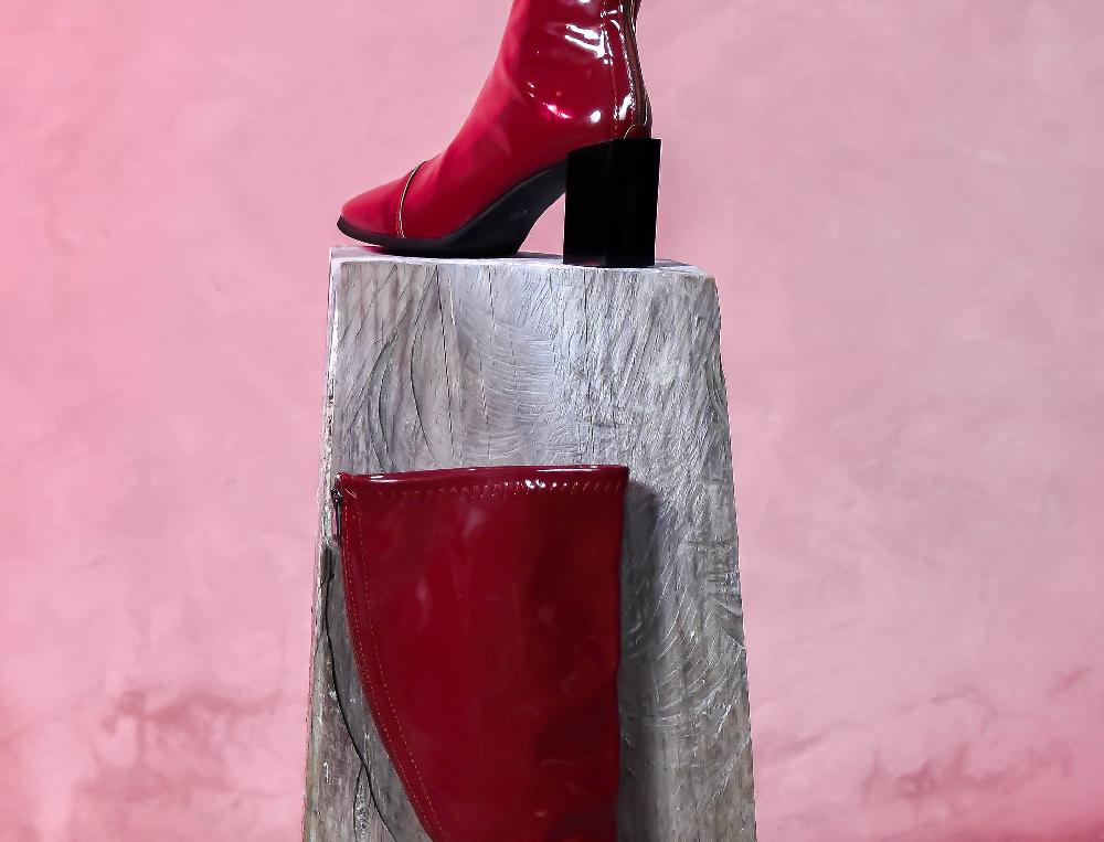 The New Black Botas Ilusion Cuero Charol Marron