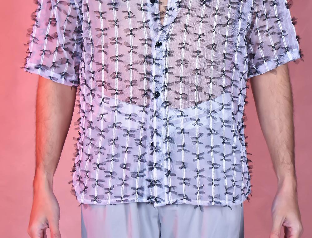 The New Black ca mc traslucida black bows