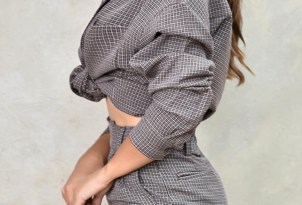 The New Black OVERSIZED CUADROS BURGUNDY