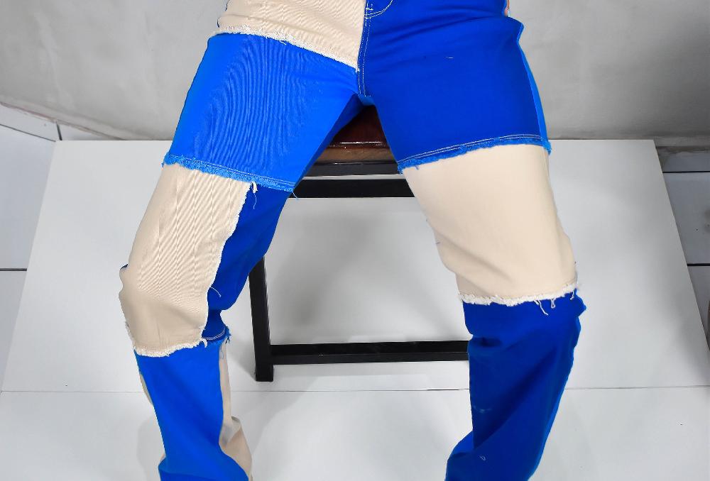 The New Black WIDE LEG PATCH BLUE BEIGE