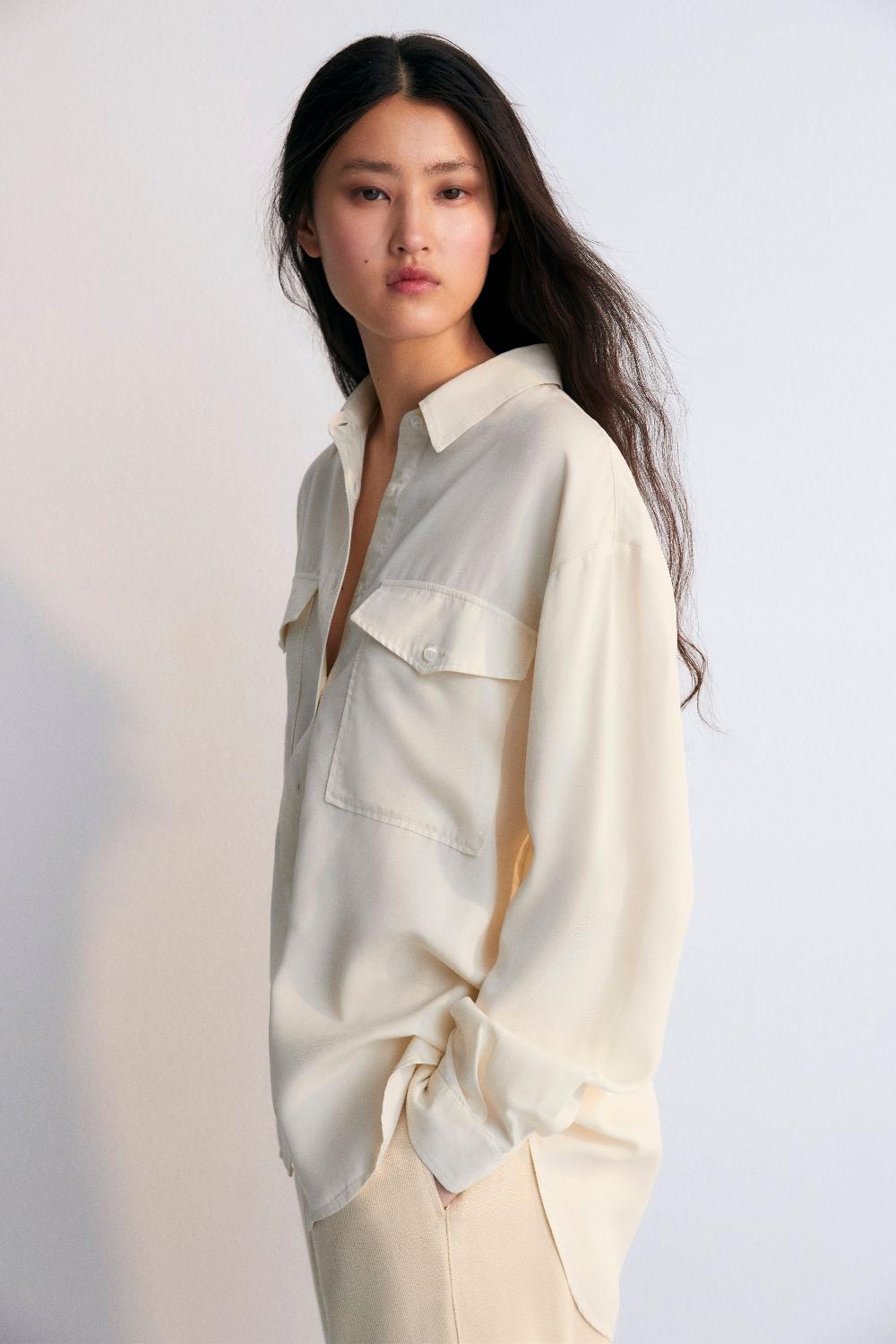 the new society Camisa de la mujer de Ofelia macadamia