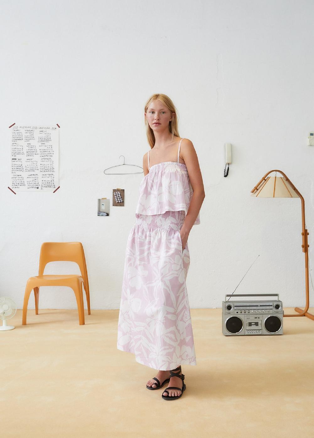 the new society Falda de la mujer del desierto lila del estampado del desierto