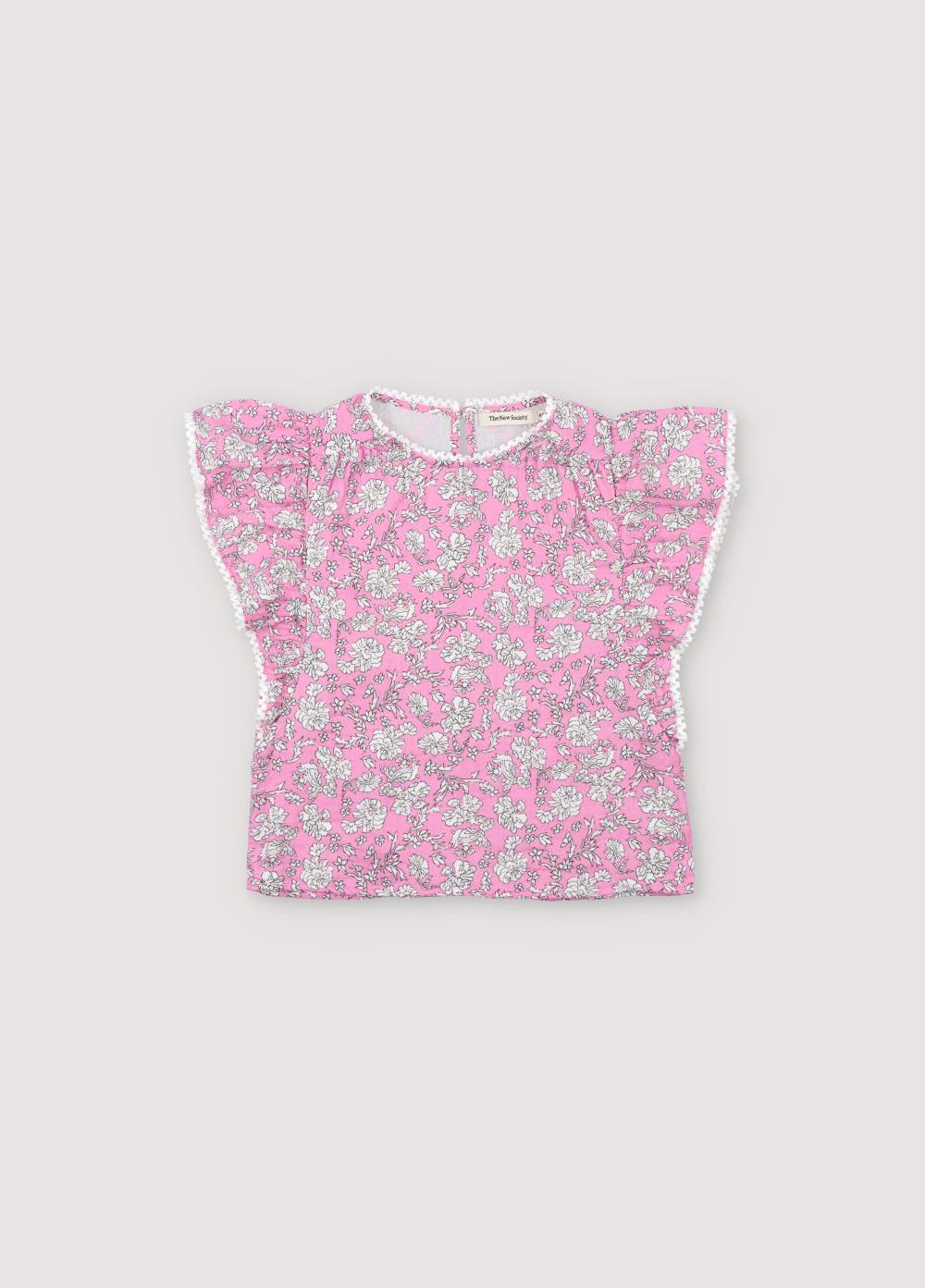 The New Society Melina Blusa Peony Hibiscus Estampado