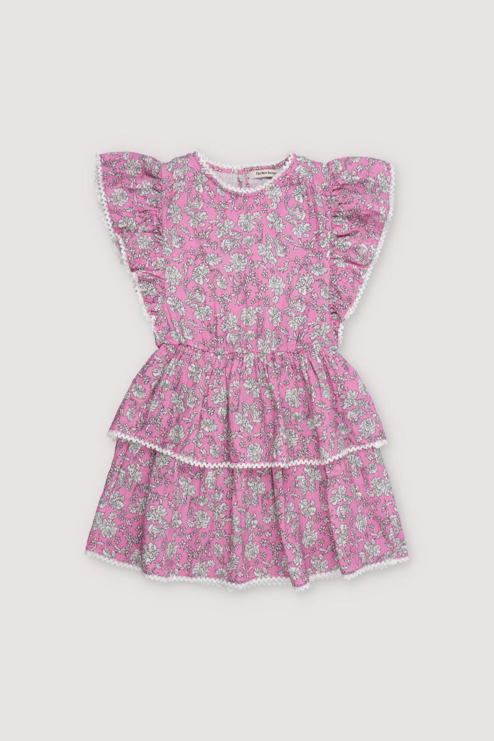 the new society Melina Dress peony hibiscus estampado