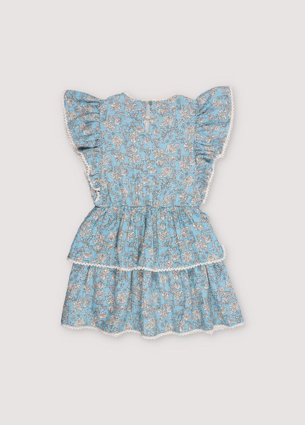 The New Society Melina Dress Peony Powder Blue Estampado