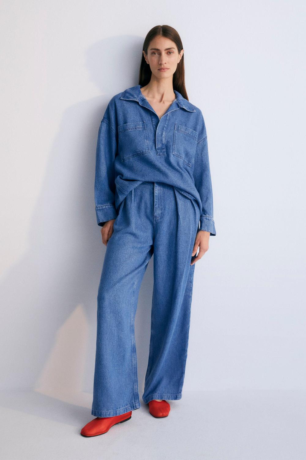 the new society Micenas Mujer Pant Mid Mid Blue Denim