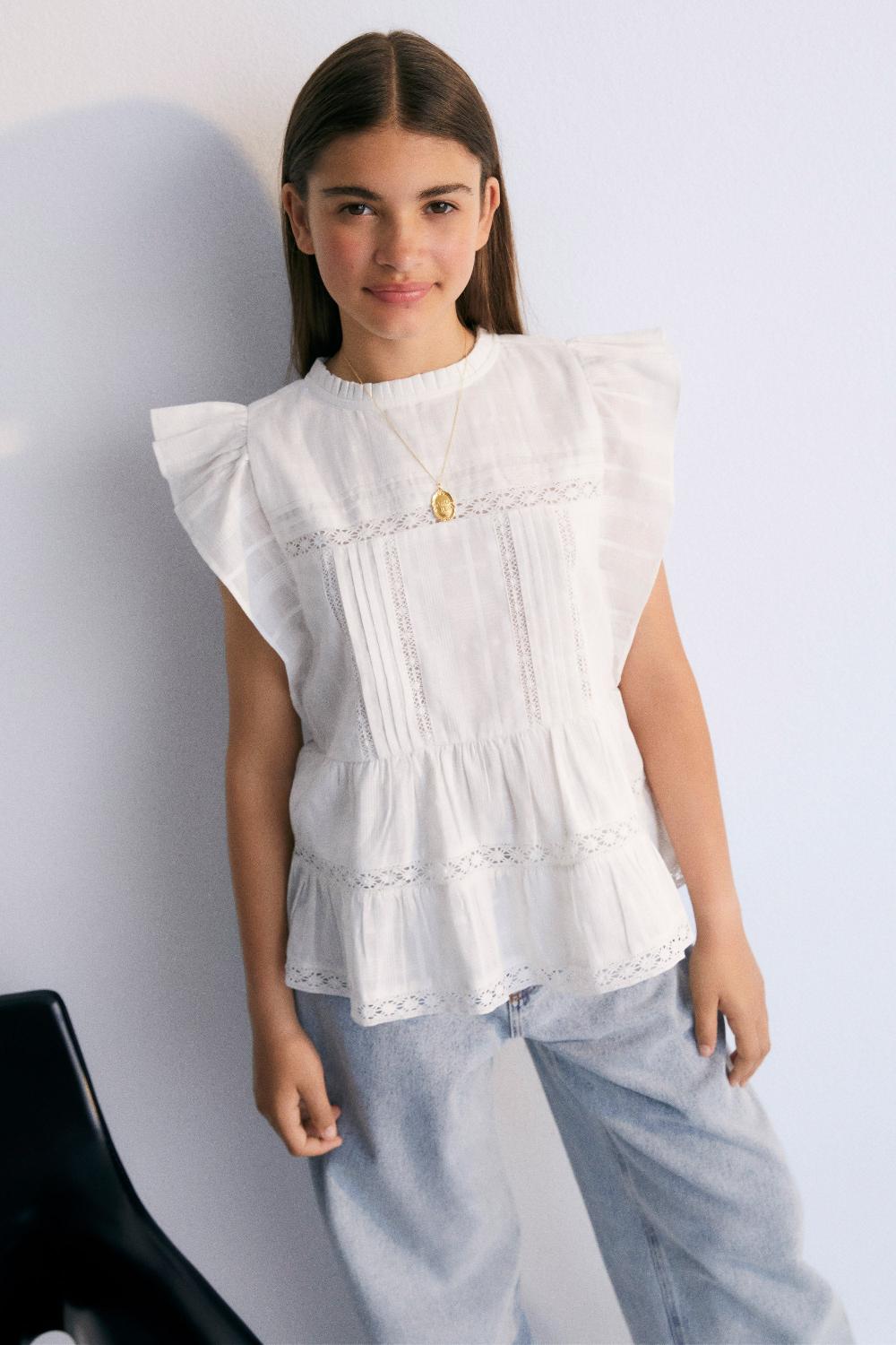 the new society Blusa de corfú blanco