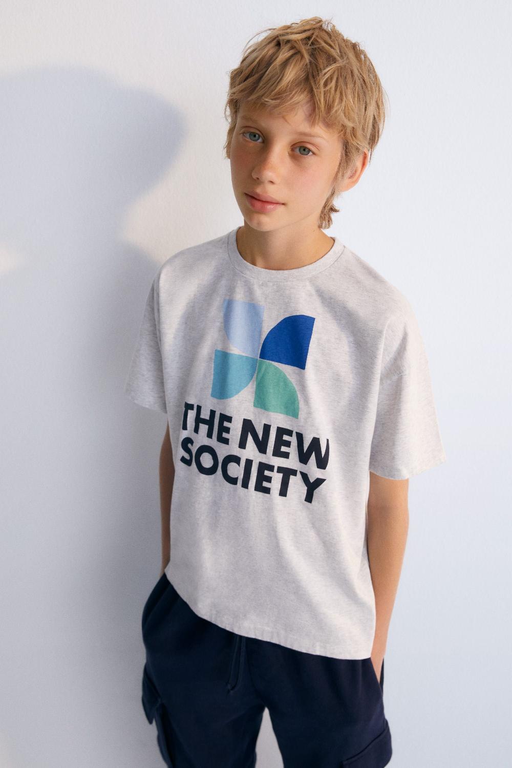 the new society Camiseta Mykonos Melange gris