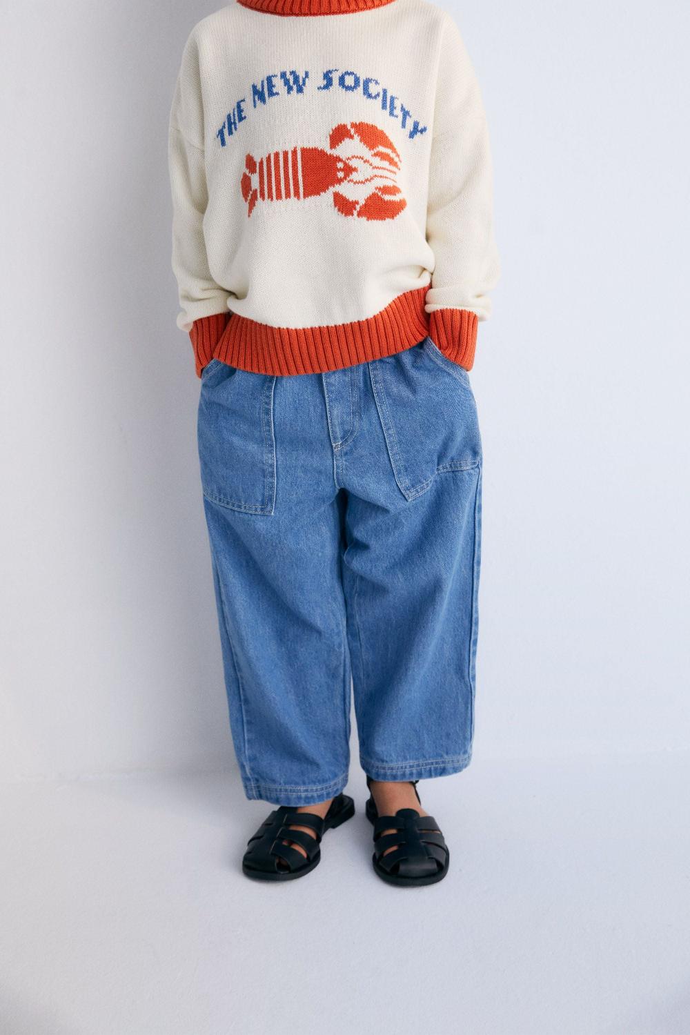 The New Society Meganisi Pant Mid Mid Blue Denim