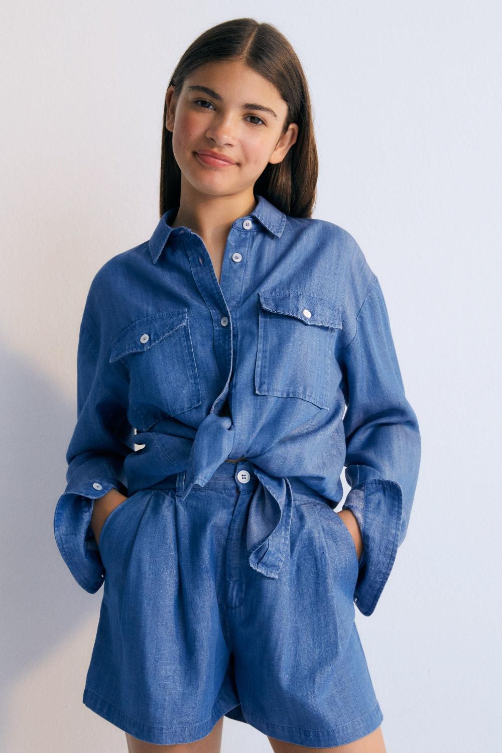 The New Society Ofelia Teen Camisa Polvo Azul