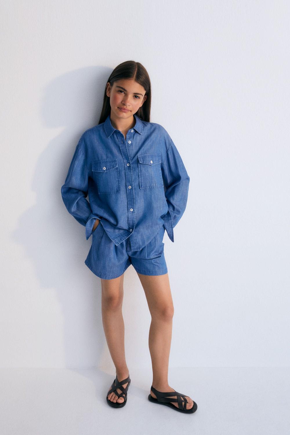 The New Society Ofelia Teen Camisa Polvo Azul