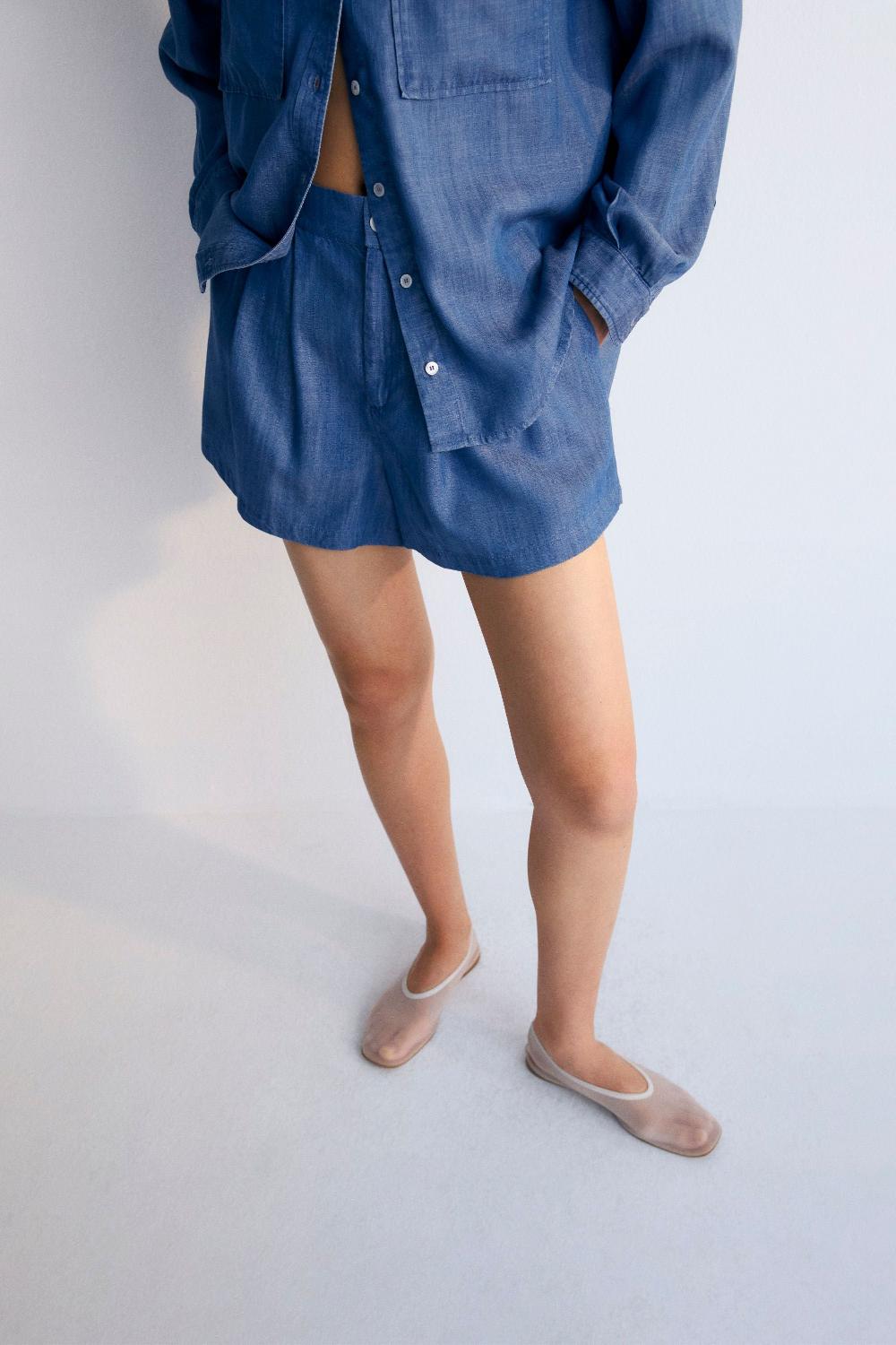 The New Society Ophelia Mujer Corta Polvo Azul