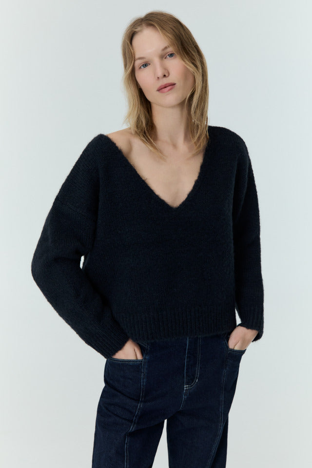 the new society Regina Woman Jumper Midnight Navy