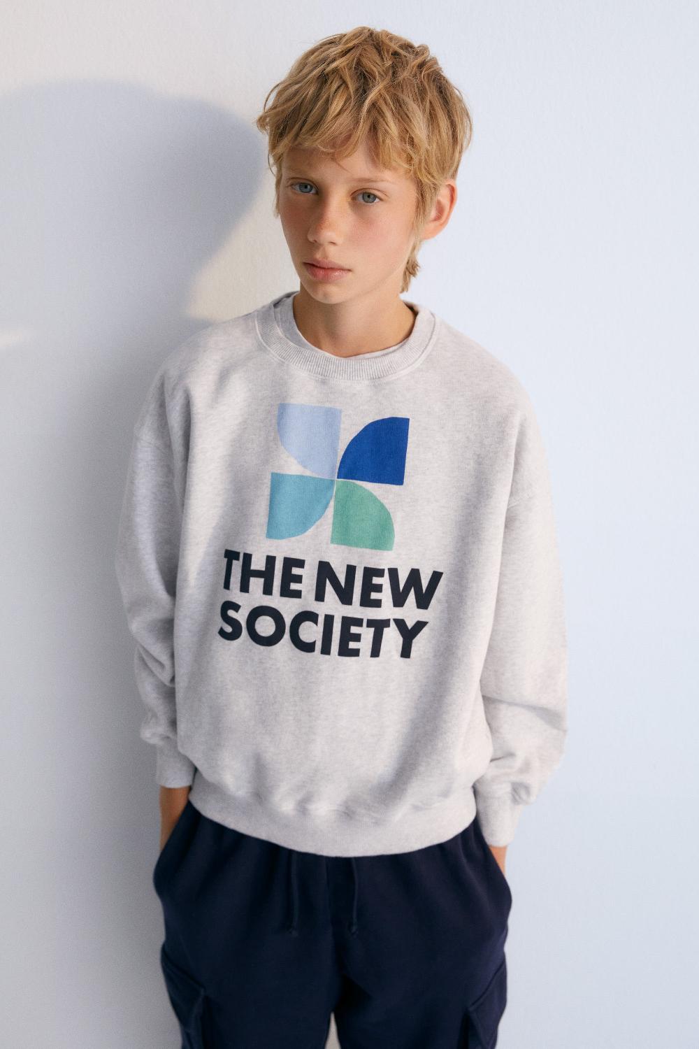 the new society Sudadera mykonos melange gris
