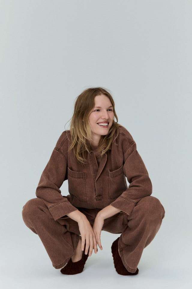 The New Society Tribeca Woman Shirt Chestnut Glow