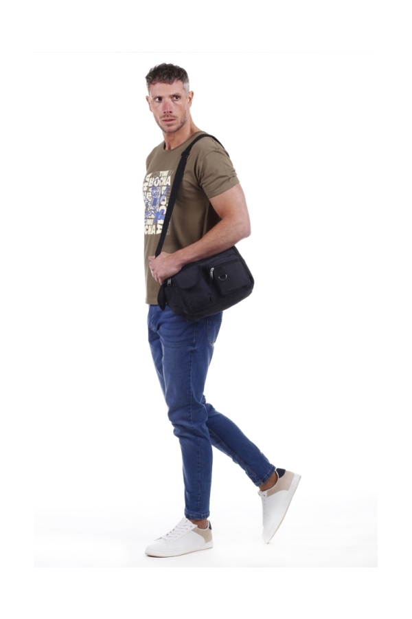 The Time Of Bocha Polo Team Bandolera Canvas Hombre The Time Of Bocha QV1BAND2 Negro