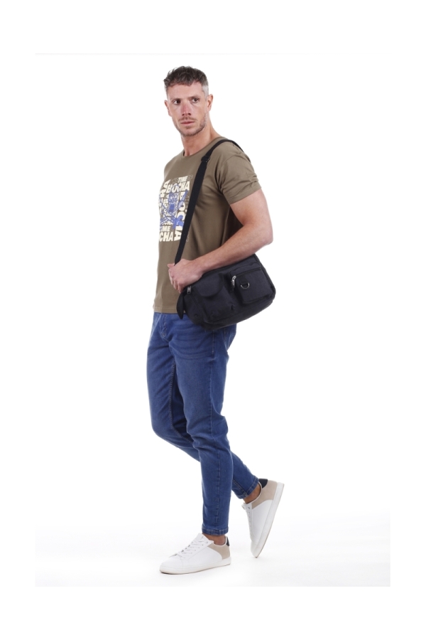 The Time Of Bocha Polo Team Bandolera Canvas Hombre The Time Of Bocha QV1BAND2 Negro