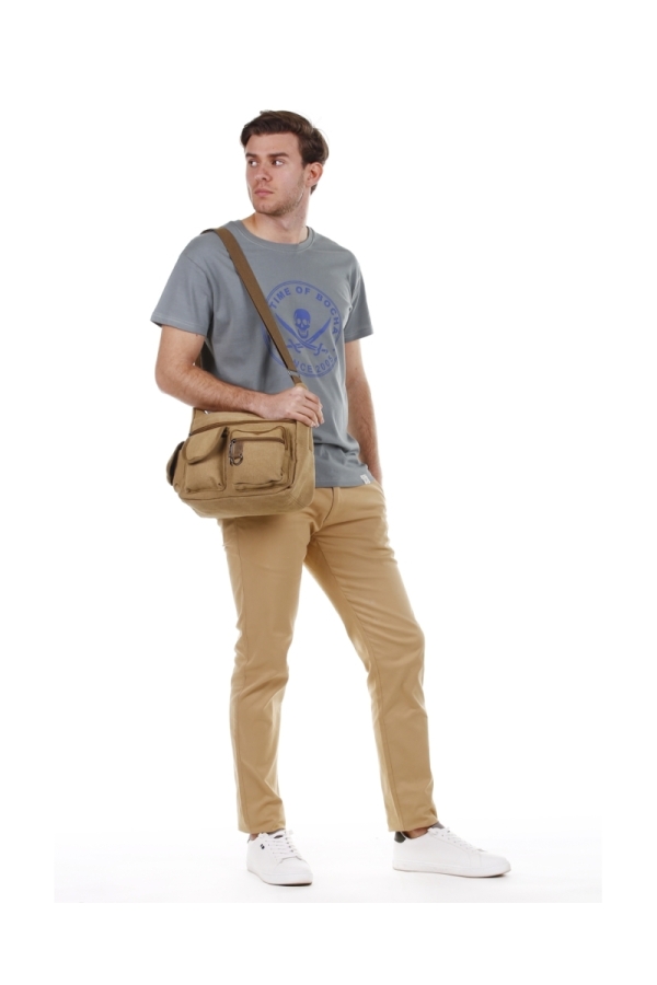 The Time Of Bocha Polo Team Bandolera Canvas Hombre The Time Of Bocha QV1BAND2 Camel