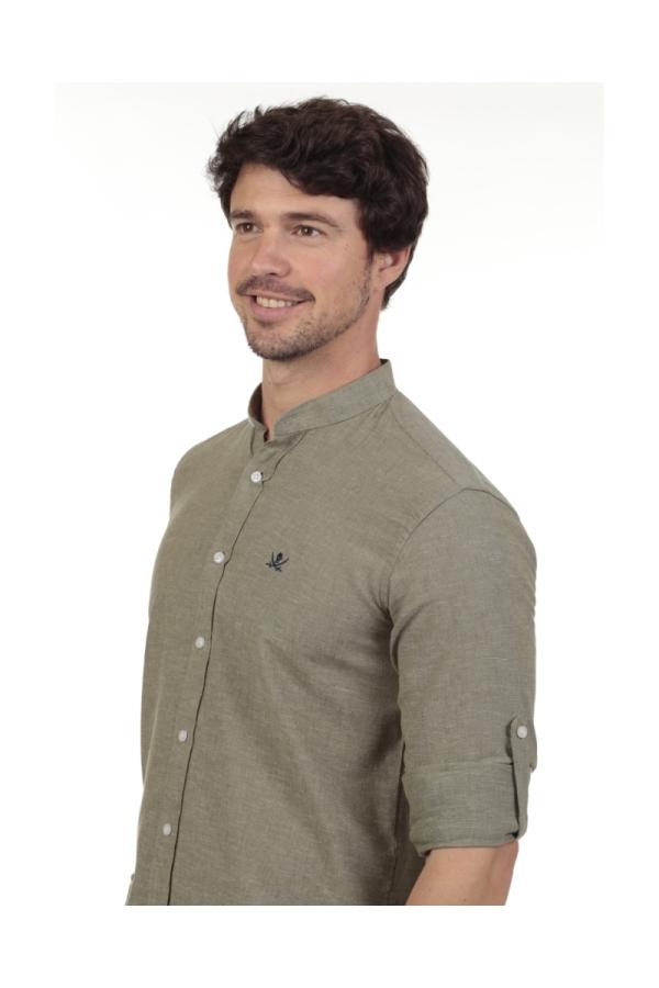 The Time Of Bocha Polo Team Camisa Lino Cuello Mao Hombre The Time Of Bocha QV1MAO 709