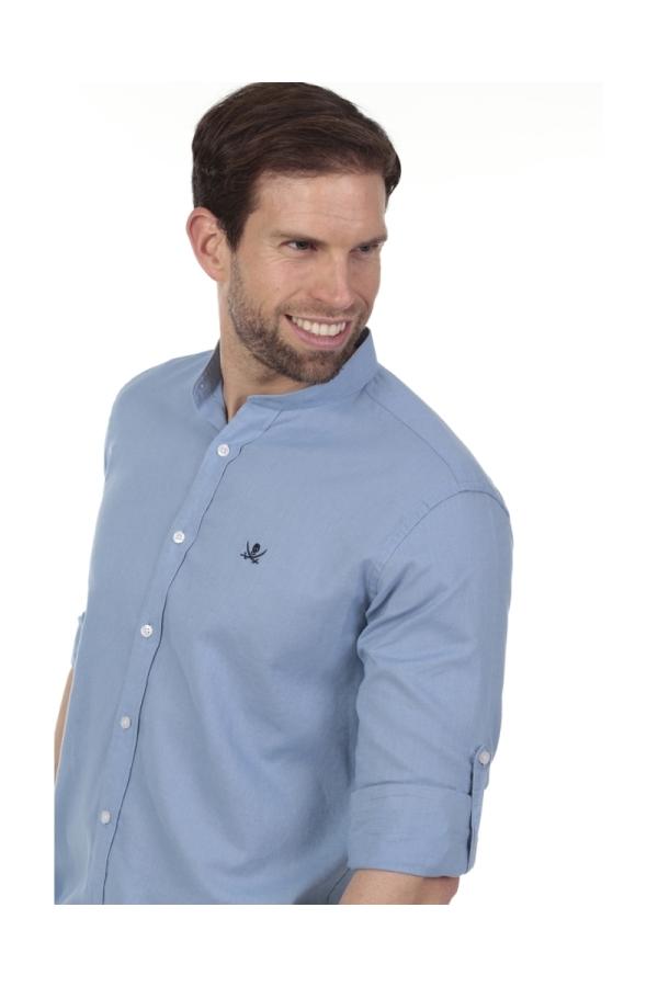 The Time Of Bocha Polo Team Camisa Lino Cuello Mao Hombre The Time Of Bocha QV1MAO 705