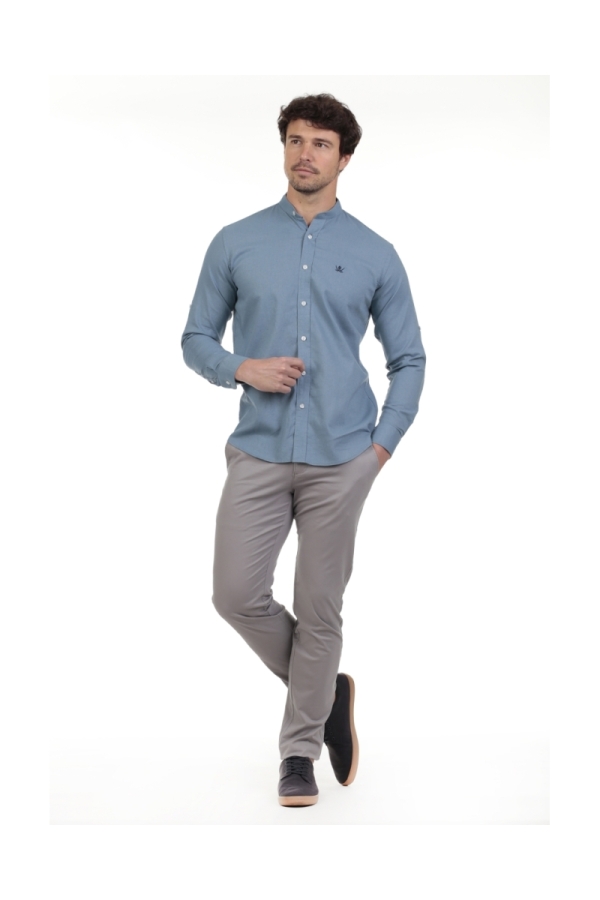 The Time Of Bocha Polo Team Camisa Lino Cuello Mao Hombre The Time Of Bocha QV1MAO 704