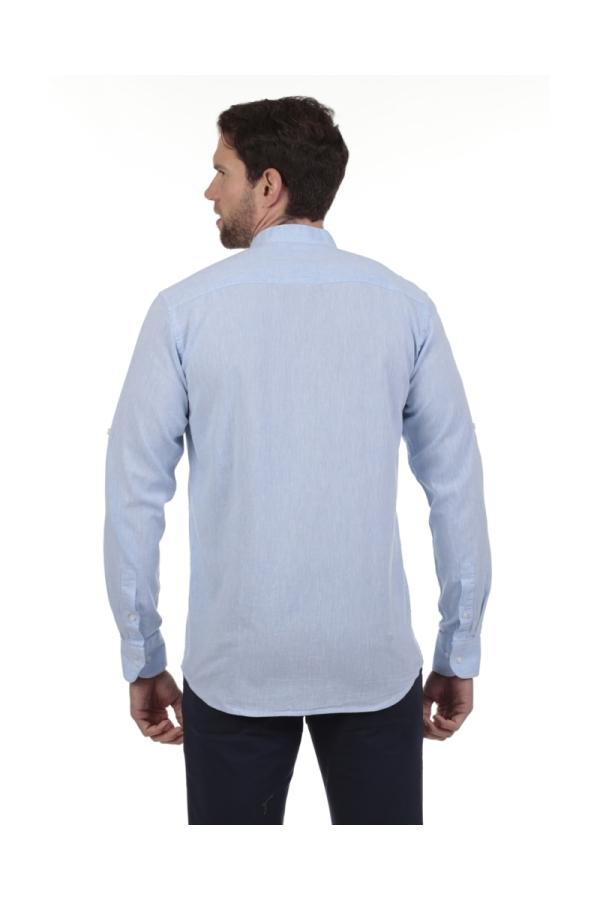 The Time Of Bocha Polo Team Camisa Lino Cuello Mao Hombre The Time Of Bocha QV1MAO 703