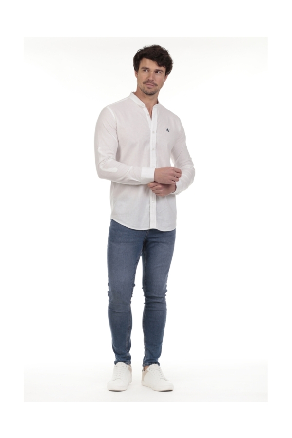 The Time Of Bocha Polo Team Camisa Lino Cuello Mao Hombre The Time Of Bocha QV1MAO 701
