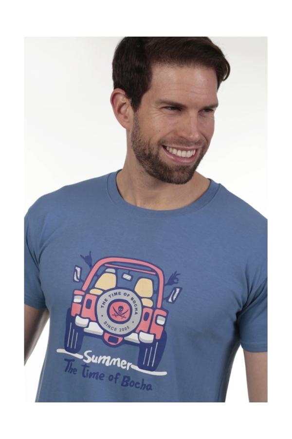 The Time Of Bocha Polo Team Camiseta 4X4 Hombre The Time Of Bocha QV1C11 Azul.Jea