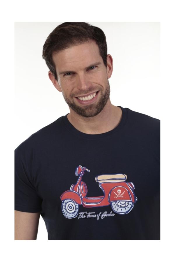 The Time Of Bocha Polo Team Camiseta Little Moto Hombre The Time Of Bocha QV1C26 Marino