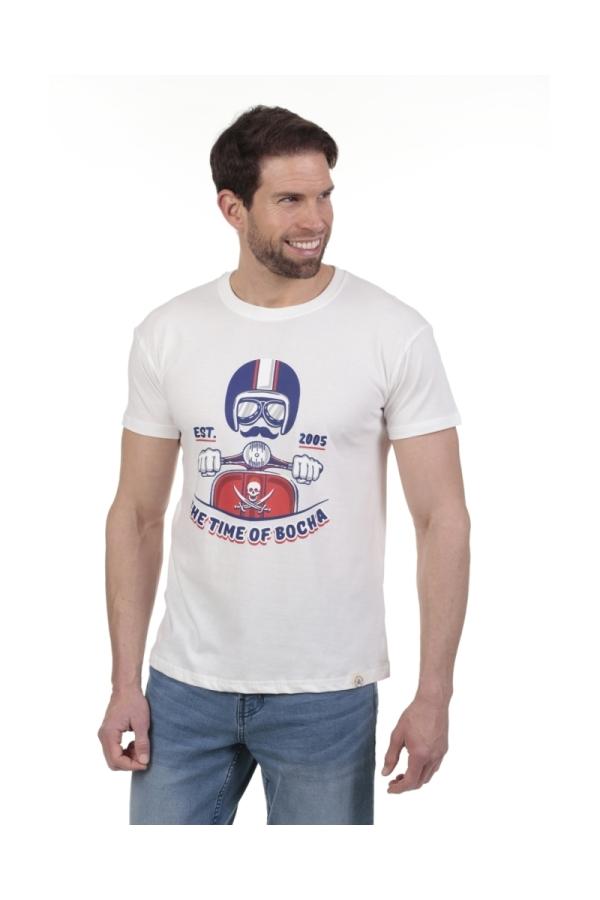 The Time Of Bocha Polo Team Camiseta Motorino 2005 Hombre The Time Of Bocha QV1C07 Blanco