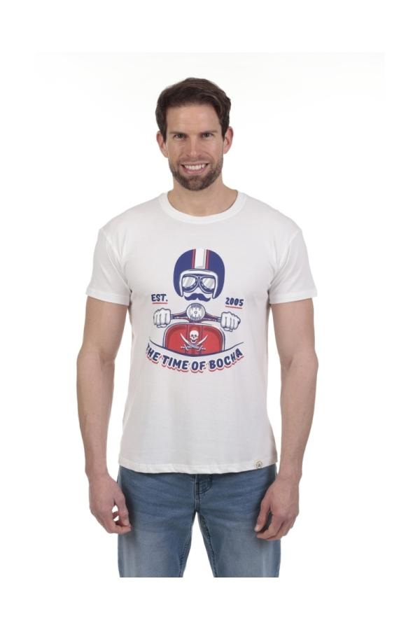 the time of bocha polo team Camiseta Motorino 2005 Hombre The Time Of Bocha QV1C07 Blanco